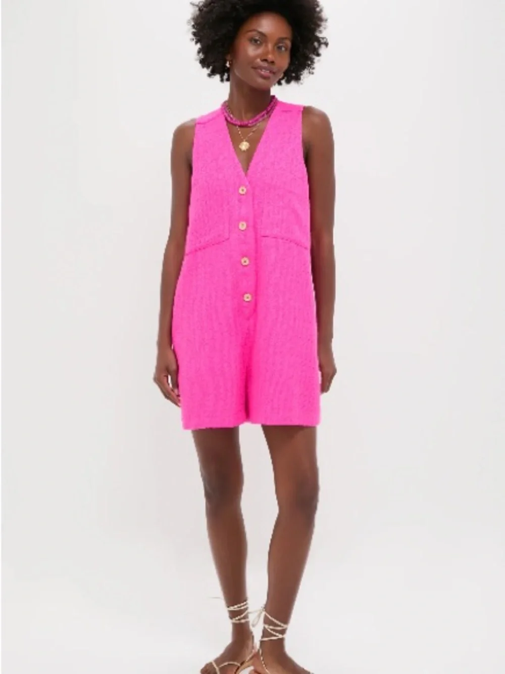 Tuckernuck Hot Pink Sleeveless Romper